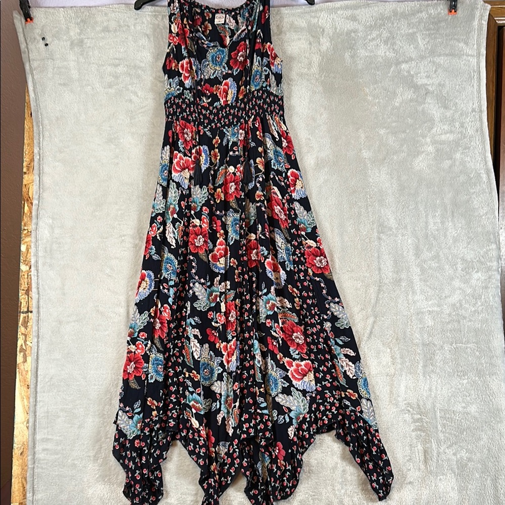 BILA  sleeveless floral print handkerchief fairycore long midi dress sz small